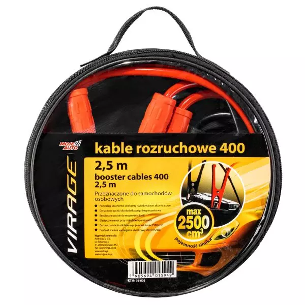 MOJE AUTO KABLE ROZRUCHOWE 400A 2,5M ETUI 