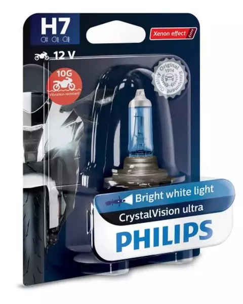 PHILIPS CRYSTAL VISION ULTRA MOTO ŻARÓWKA 12V 55W H7 