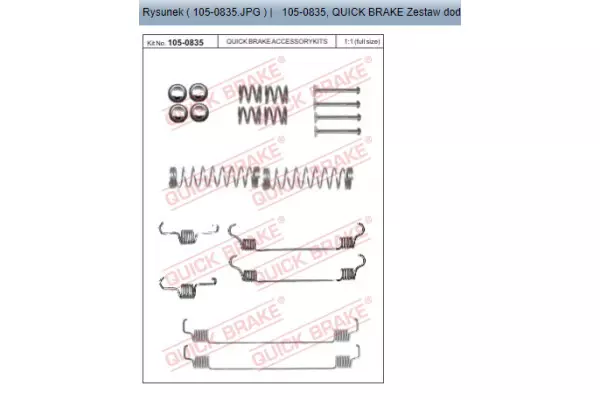 QUICK BRAKE ZESTAW MONTAŻOWY SZCZĘK 105-0835