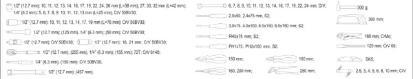 YATO ZESTAW NARZĘDZIOWY XXXL 1/2" YT-38911 
