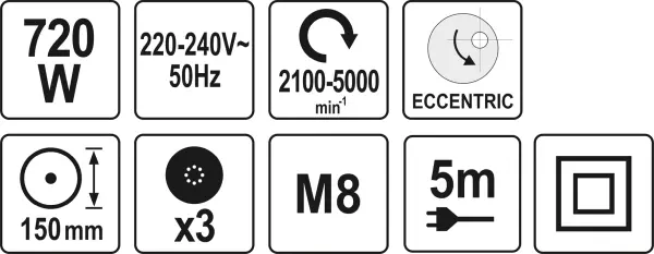 YATO MASZYNA POLERSKA MIMOŚRODOWA + 3 GĄBKI 