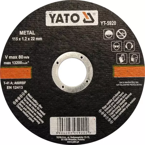 YATO TARCZA DO CIĘCIA METALU 115x1,2x22MM YT-5920 