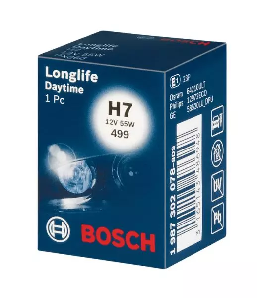 BOSCH ŻARÓWKA H7 LONGLIFE DAYTIME +10% 12V 55W KR