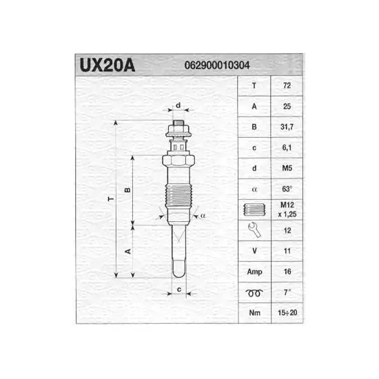 MAGNETI MARELLI ŚWIECA ŻAROWA 062900010304