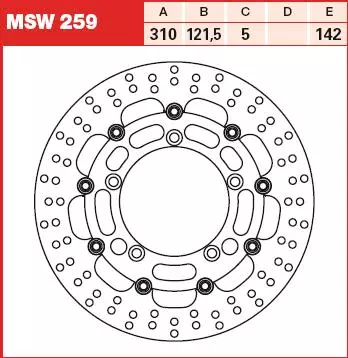 TRW TARCZA HAMULCOWA MSW259