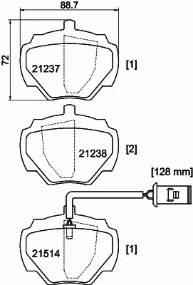 HELLA PAGID KLOCKI HAMULCOWE 8DB 355 019-241 