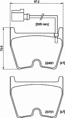 HELLA KLOCKI HAMULCOWE 8DB 355 025-171 