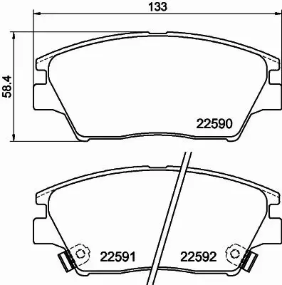 HELLA PAGID KLOCKI HAMULCOWE 8DB 355 025-741 