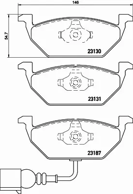 HELLA PAGID TARCZE+KLOCKI PRZÓD VW GOLF IV 280MM 