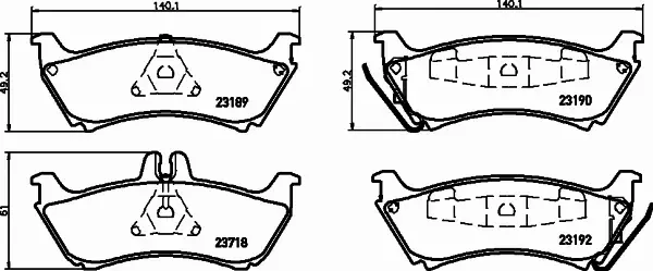 HELLA PAGID KLOCKI HAMULCOWE 8DB 355 009-241 