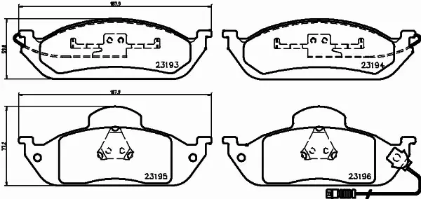 HELLA PAGID KLOCKI HAMULCOWE 8DB 355 008-661 