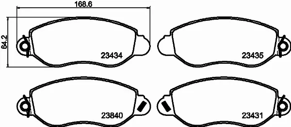 HELLA PAGID KLOCKI HAMULCOWE 8DB 355 019-451 