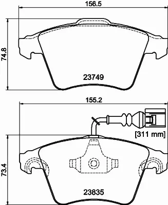 HELLA PAGID KLOCKI HAMULCOWE 8DB 355 011-621 