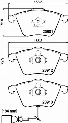 HELLA PAGID KLOCKI HAMULCOWE 8DB 355 010-351 