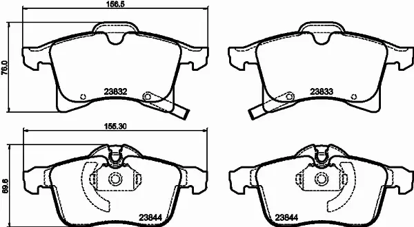 HELLA KLOCKI HAMULCOWE 8DB 355 009-221 