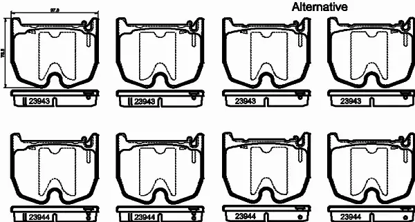 HELLA KLOCKI HAMULCOWE 8DB 355 010-381 