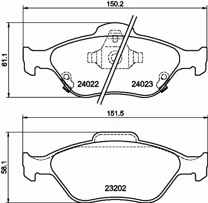 HELLA KLOCKI HAMULCOWE 8DB 355 006-721 