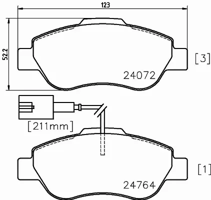 HELLA PAGID KLOCKI HAMULCOWE 8DB 355 014-471 