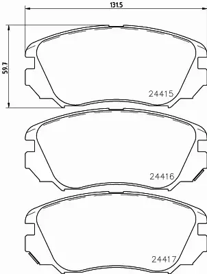 HELLA KLOCKI HAMULCOWE 8DB 355 013-051 