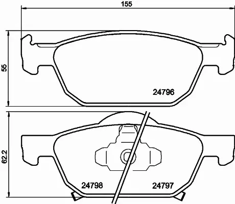 HELLA KLOCKI HAMULCOWE 8DB 355 013-891 