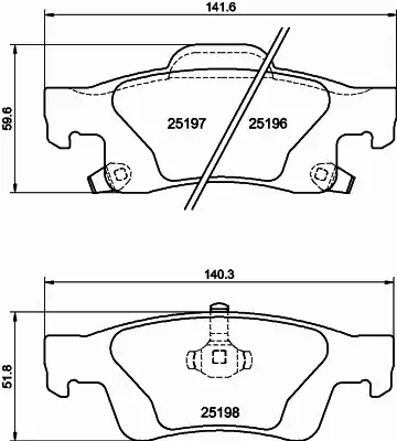 HELLA PAGID KLOCKI HAMULCOWE 8DB 355 040-031 