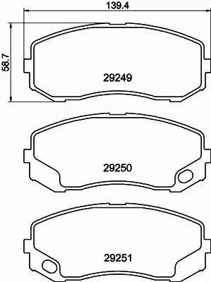 HELLA PAGID KLOCKI HAMULCOWE 8DB 355 005-581 