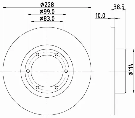 HELLA PAGID TARCZA HAMULCOWA 8DD 355 100-031 