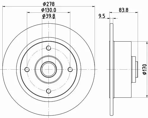 HELLA PAGID TARCZA HAMULCOWA 8DD 355 100-101 