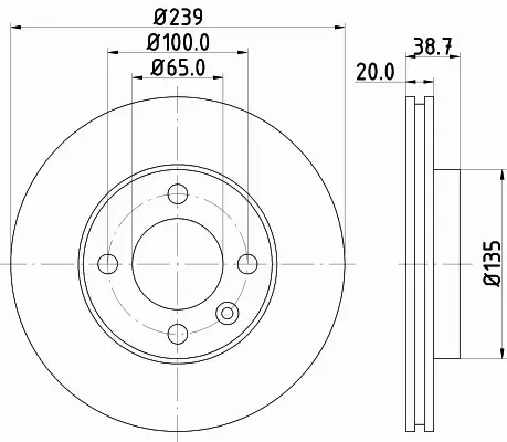 HELLA TARCZA HAMULCOWA 8DD 355 100-191 