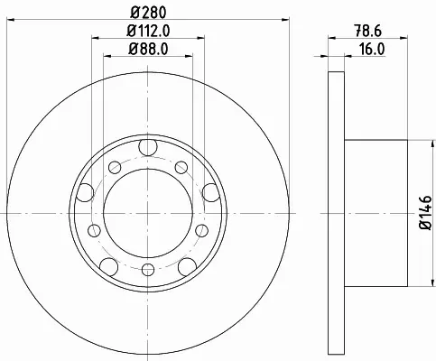 HELLA PAGID TARCZA HAMULCOWA 8DD 355 100-201 