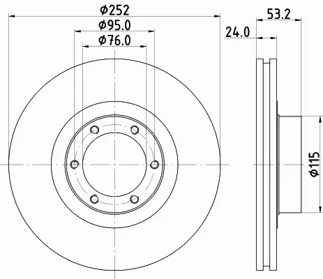 HELLA PAGID TARCZA HAMULCOWA 8DD 355 100-331 