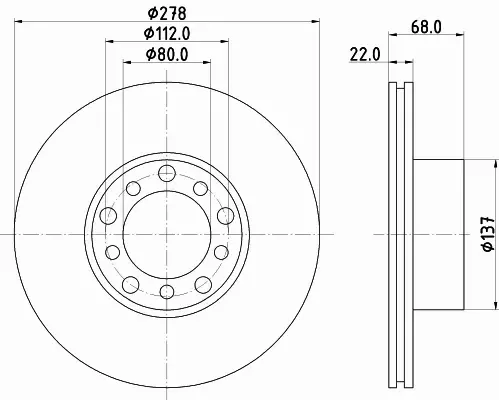 HELLA PAGID TARCZA HAMULCOWA 8DD 355 100-401 