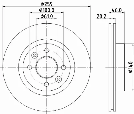 HELLA PAGID TARCZA HAMULCOWA 8DD 355 101-281 