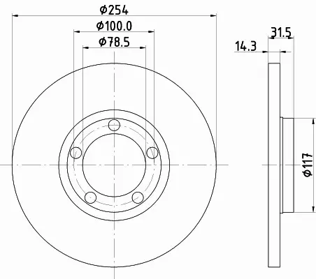 HELLA PAGID TARCZA HAMULCOWA 8DD 355 101-401 