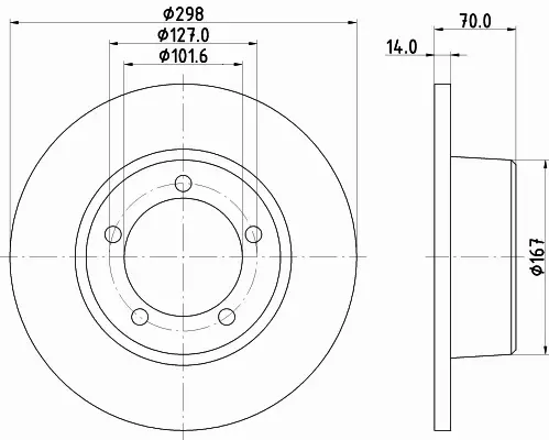 HELLA PAGID TARCZA HAMULCOWA 8DD 355 101-591 