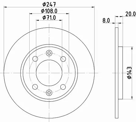 HELLA PAGID TARCZA HAMULCOWA 8DD 355 101-811 