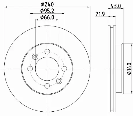 HELLA PAGID TARCZA HAMULCOWA 8DD 355 101-901 