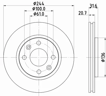 HELLA PAGID TARCZA HAMULCOWA 8DD 355 102-151 