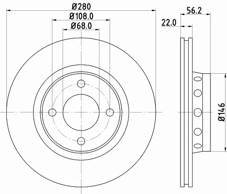 HELLA PAGID TARCZA HAMULCOWA 8DD 355 127-131 