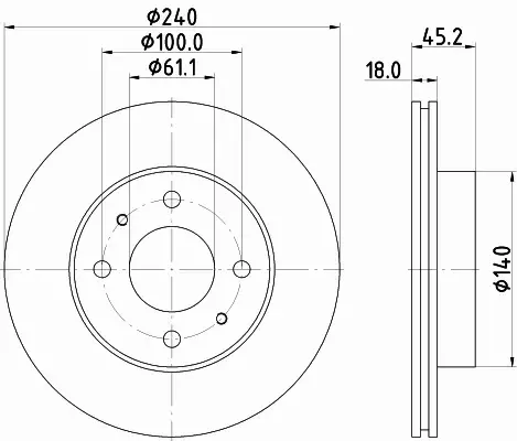 HELLA PAGID TARCZA HAMULCOWA 8DD 355 103-331 