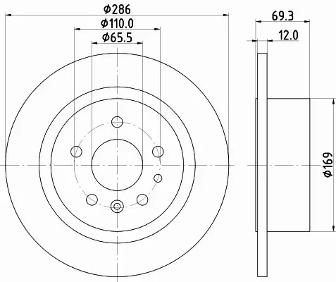 HELLA TARCZA HAMULCOWA 8DD 355 103-741 