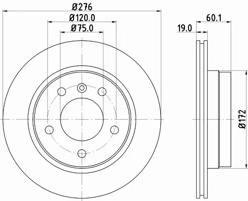 HELLA PAGID TARCZA HAMULCOWA 8DD 355 104-281 