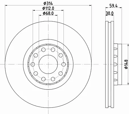 HELLA TARCZA HAMULCOWA 8DD 355 127-191 