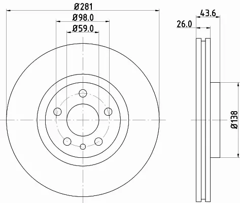 HELLA PAGID TARCZA HAMULCOWA 8DD 355 104-451 