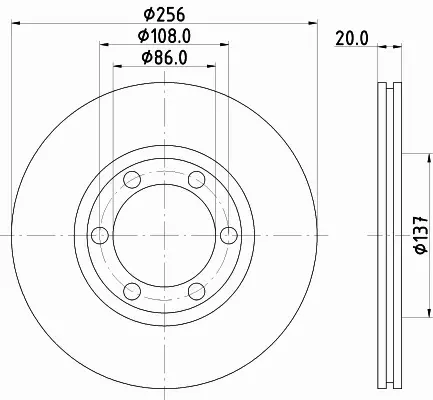 HELLA PAGID TARCZA HAMULCOWA 8DD 355 105-111 