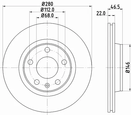 HELLA PAGID TARCZA HAMULCOWA 8DD 355 105-531 