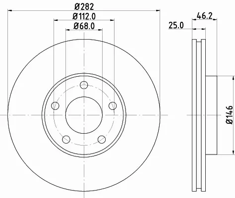 HELLA PAGID TARCZA HAMULCOWA 8DD 355 105-551 