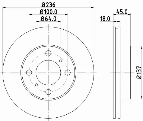 HELLA PAGID TARCZA HAMULCOWA 8DD 355 105-771 