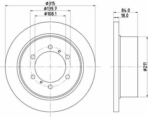 HELLA PAGID TARCZA HAMULCOWA 8DD 355 106-221 