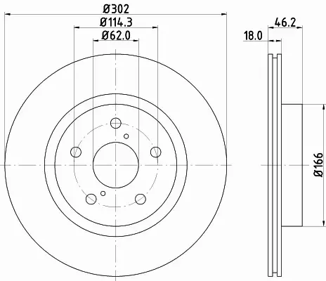 HELLA PAGID TARCZA HAMULCOWA 8DD 355 106-261 